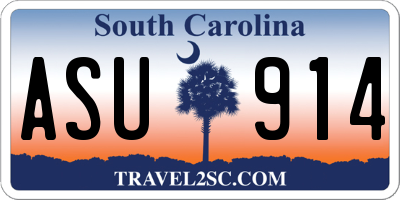 SC license plate ASU914