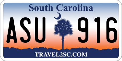 SC license plate ASU916