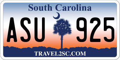 SC license plate ASU925
