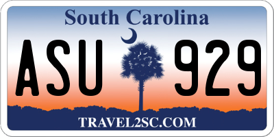 SC license plate ASU929