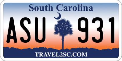 SC license plate ASU931