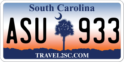 SC license plate ASU933