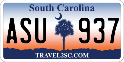 SC license plate ASU937