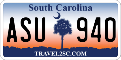 SC license plate ASU940