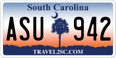 SC license plate ASU942