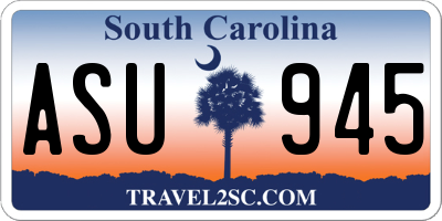 SC license plate ASU945