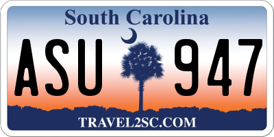 SC license plate ASU947