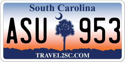 SC license plate ASU953