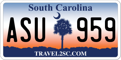 SC license plate ASU959