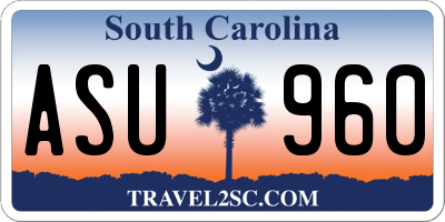 SC license plate ASU960