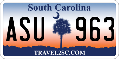 SC license plate ASU963