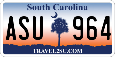 SC license plate ASU964