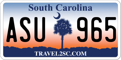 SC license plate ASU965