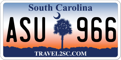 SC license plate ASU966