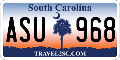 SC license plate ASU968