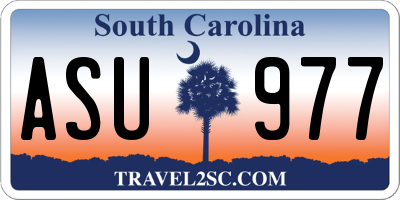 SC license plate ASU977