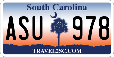 SC license plate ASU978