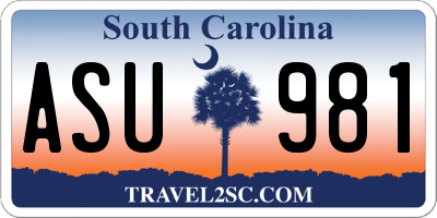 SC license plate ASU981