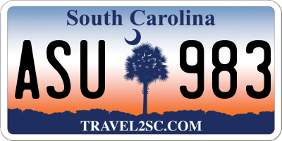SC license plate ASU983