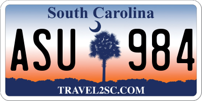 SC license plate ASU984