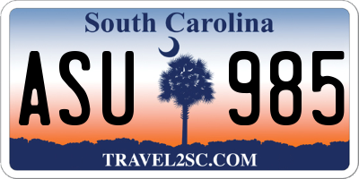 SC license plate ASU985