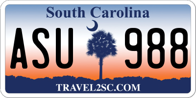 SC license plate ASU988