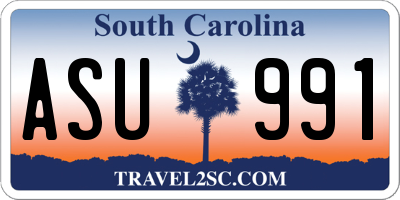 SC license plate ASU991