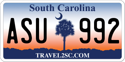 SC license plate ASU992
