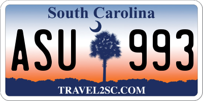SC license plate ASU993