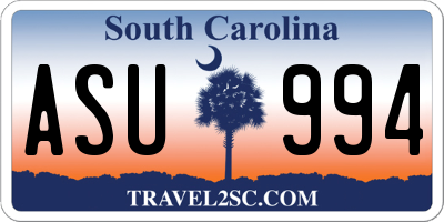 SC license plate ASU994