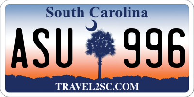 SC license plate ASU996