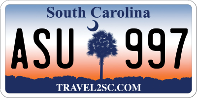 SC license plate ASU997