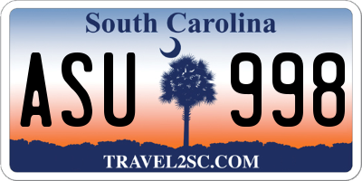 SC license plate ASU998