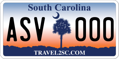 SC license plate ASV000