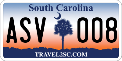 SC license plate ASV008