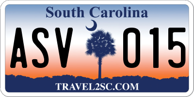 SC license plate ASV015