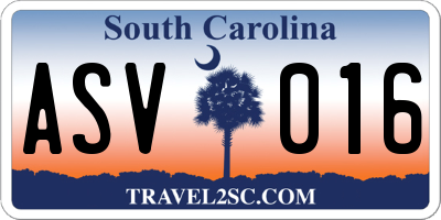 SC license plate ASV016