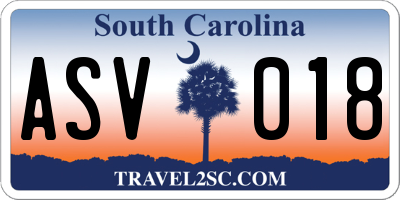 SC license plate ASV018