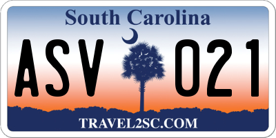 SC license plate ASV021