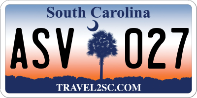 SC license plate ASV027