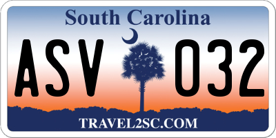 SC license plate ASV032