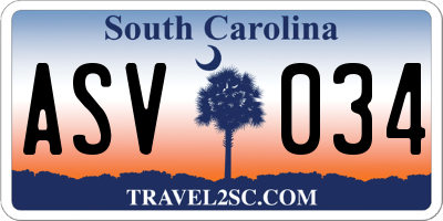 SC license plate ASV034