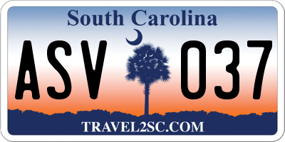 SC license plate ASV037