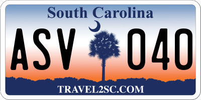 SC license plate ASV040