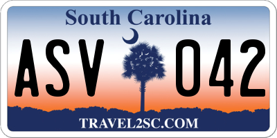 SC license plate ASV042
