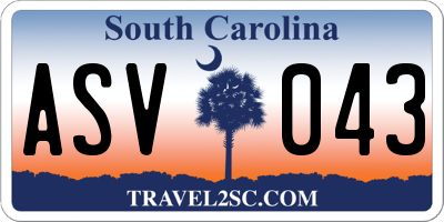 SC license plate ASV043
