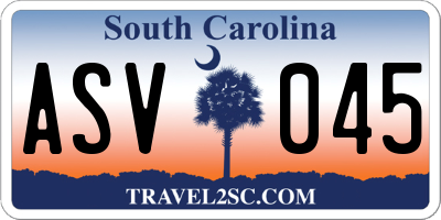 SC license plate ASV045