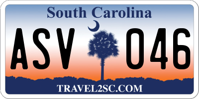 SC license plate ASV046