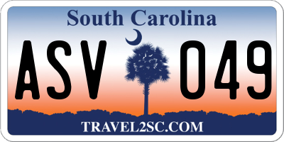 SC license plate ASV049