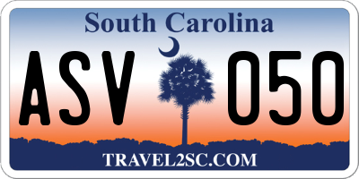 SC license plate ASV050